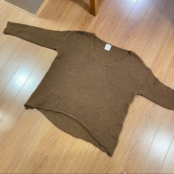 Oak + Fort (Loft 82) Oversized Wool Knit Sweater in Golden Brown - Picture 12 of 15